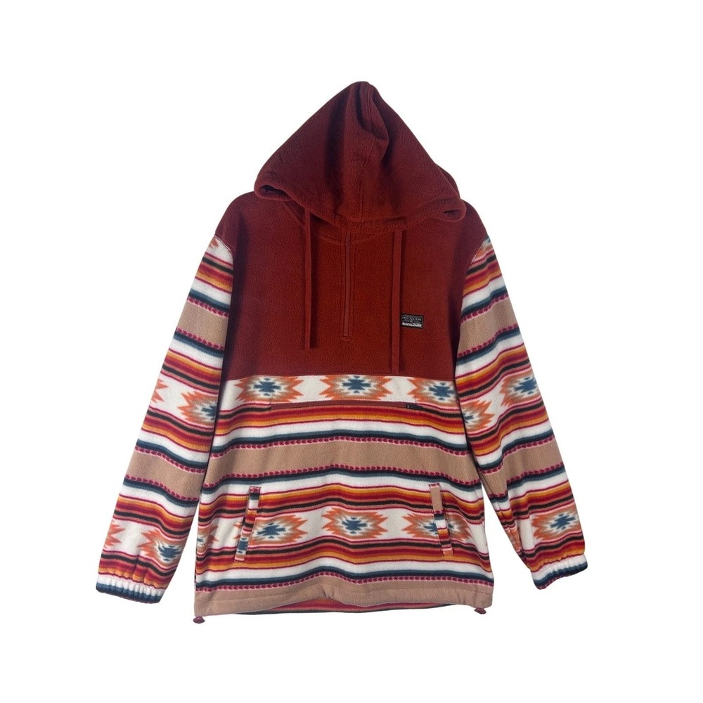 FREE NATURE Southwestern Print Fleece Pullover Hoodie Size Medium‎ NEW